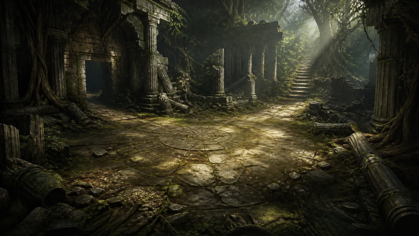 Forest ruins combat room